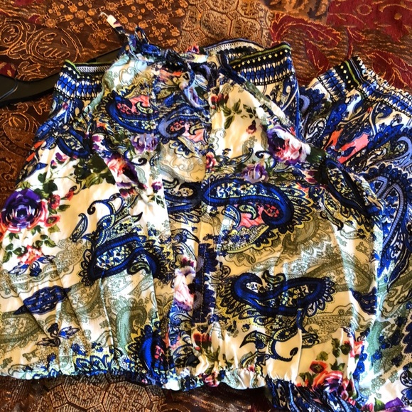 ✨Blue Paisley Romper (Junior)✨ - Picture 5 of 7